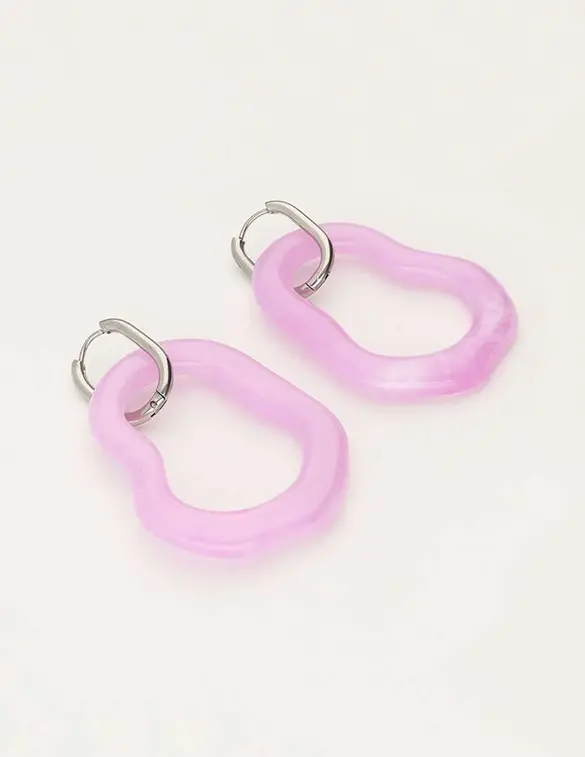 My Jewellery Earring resin organic lilac big MJ09744