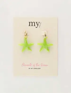 My Jewellery Earring resin star green small MJ09742