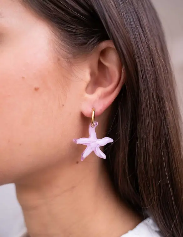 My Jewellery Earring resin star lilac small MJ09741