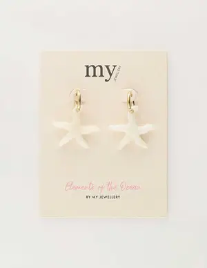 My Jewellery Earring resin star white small MJ09743