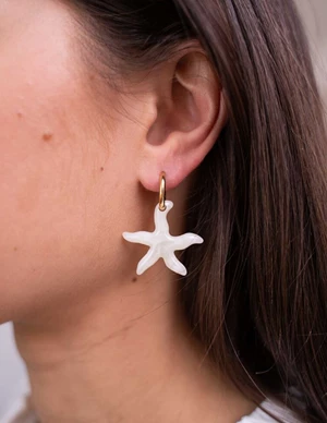 My Jewellery Earring resin star white small MJ09743