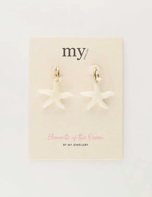 My Jewellery Earring resin star white small MJ09743