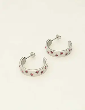 My Jewellery Earring rings pink strass MJ09440
