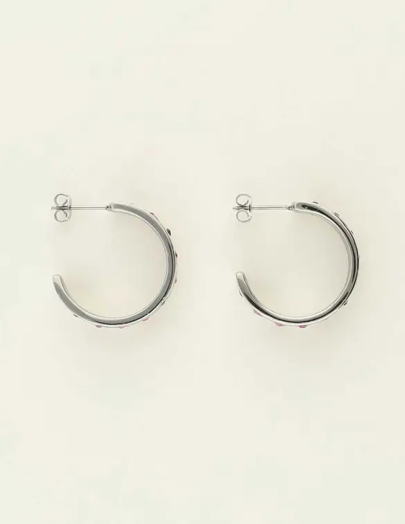My Jewellery Earring rings pink strass MJ09440