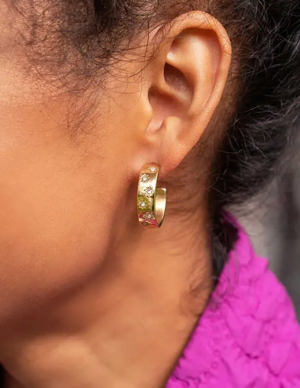 My Jewellery Earring rings white strass MJ09439