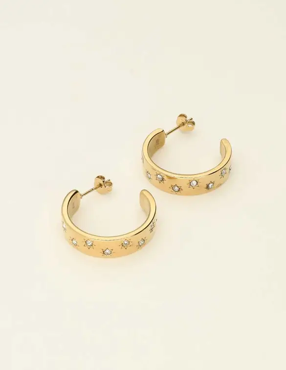 My Jewellery Earring rings white strass MJ09439