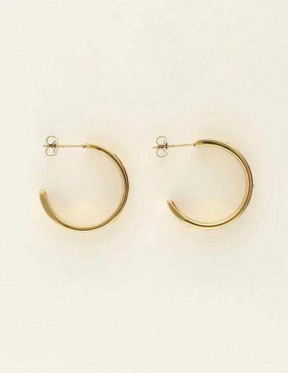 My Jewellery Earring rings white strass MJ09439