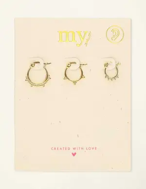 My Jewellery Earring set 3 bali hoops MJ08589