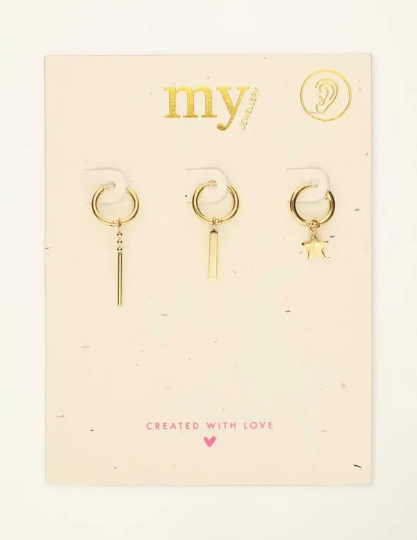 My Jewellery Earring set 3 stars MJ08583