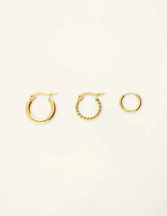 My Jewellery Earring set of 3 hoops MJ08590