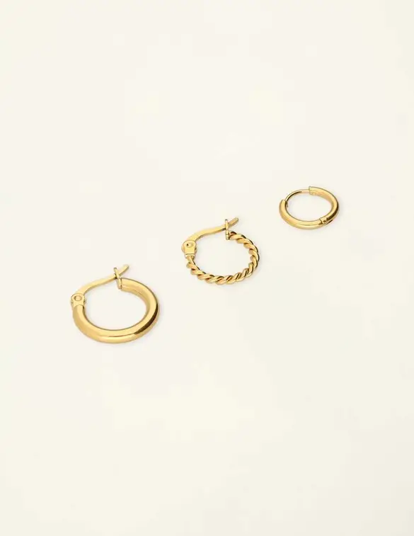 My Jewellery Earring set of 3 hoops MJ08590