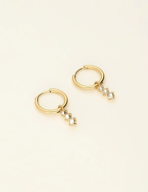 My Jewellery Earring small hoop 3 strass stones MJ09499