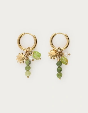 My Jewellery Earring small hoop green beads MJ12732