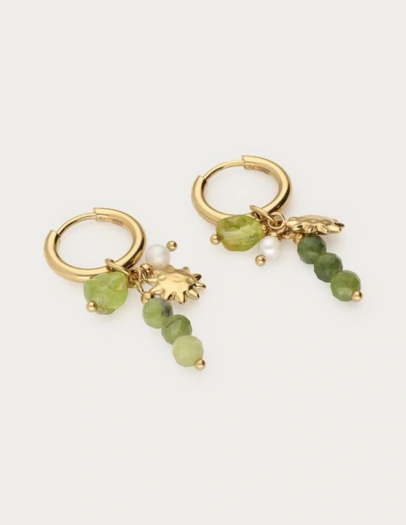 My Jewellery Earring small hoop green beads MJ12732