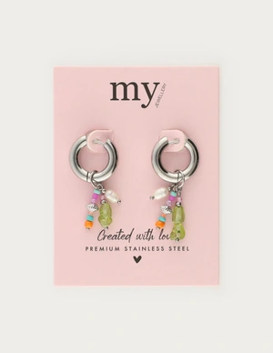 My Jewellery Earring small hoop green orange MJ12740