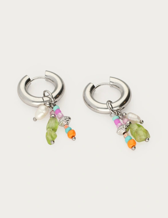 My Jewellery Earring small hoop green orange MJ12740