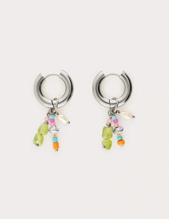 My Jewellery Earring small hoop green orange MJ12740