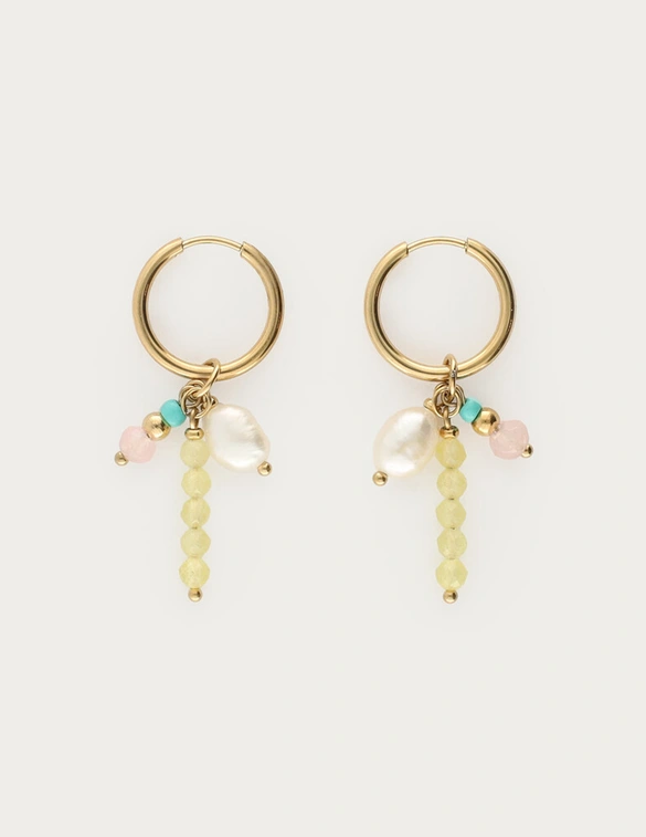 My Jewellery Earring small hoop green pink blue MJ12737
