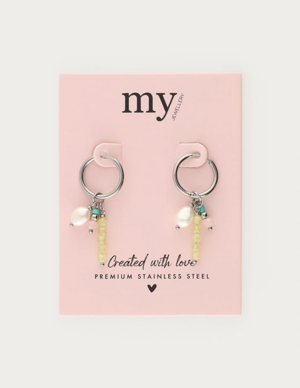My Jewellery Earring small hoop green pink blue MJ12737