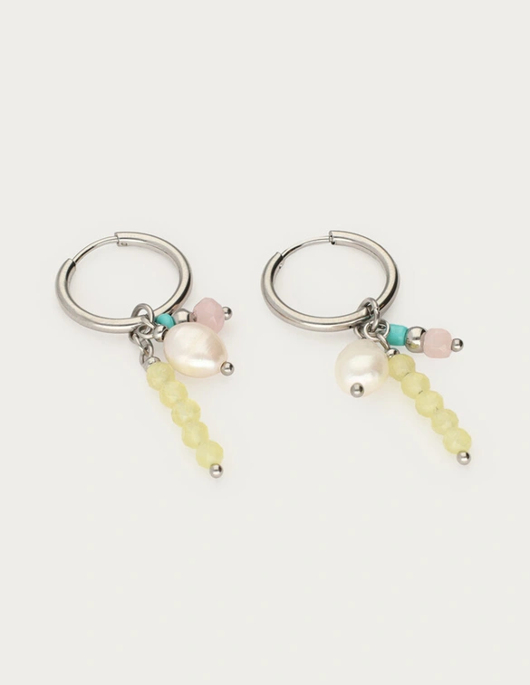My Jewellery Earring small hoop green pink blue MJ12737
