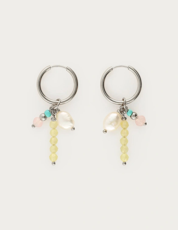 My Jewellery Earring small hoop green pink blue MJ12737