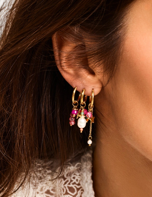 My Jewellery Earring small hoop purple orange MJ12738