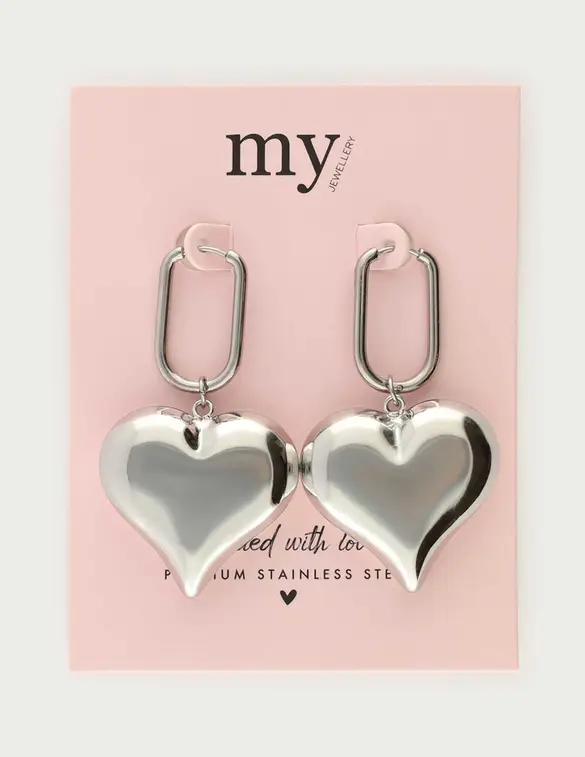 My Jewellery Earring square hoop heart MJ13052