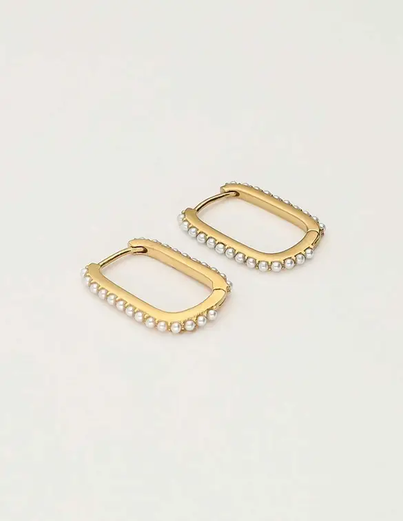 My Jewellery Earring square hoop pearls MJ10331
