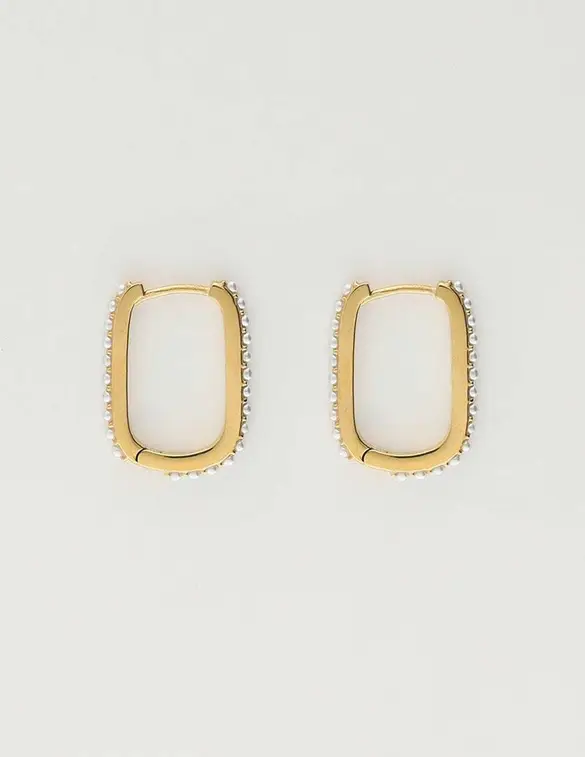 My Jewellery Earring square hoop pearls MJ10331