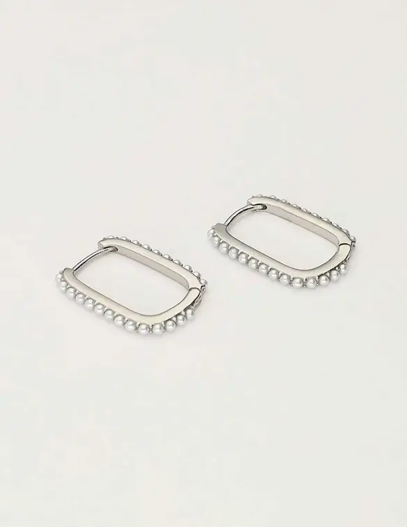 My Jewellery Earring square hoop pearls MJ10331