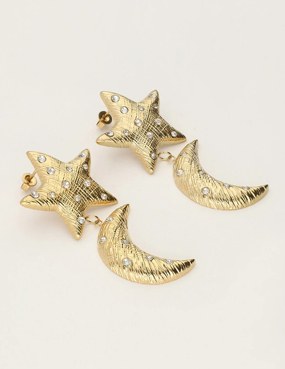 My Jewellery Earring star moon strass MJ11925