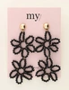 My Jewellery Earring statement 2 flowers black MJ09984