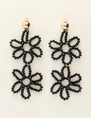 My Jewellery Earring statement 2 flowers black MJ09984