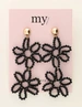 My Jewellery Earring statement 2 flowers black MJ09984