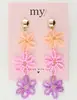 My Jewellery Earring statement 3 flowers lilac MJ10068