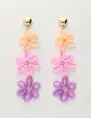 My Jewellery Earring statement 3 flowers lilac MJ10068