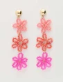 My Jewellery Earring statement 3 flowers pink MJ10066