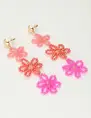 My Jewellery Earring statement 3 flowers pink MJ10066