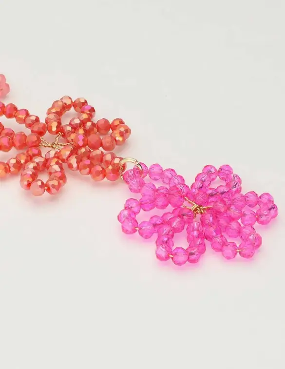 My Jewellery Earring statement 3 flowers pink MJ10066