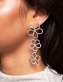 My Jewellery Earring statement 3 flowers strass MJ10022