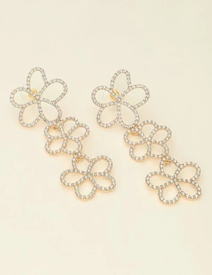My Jewellery Earring statement 3 flowers strass MJ10022