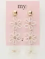 My Jewellery Earring statement 3 flowers white MJ10071