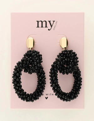 My Jewellery Earring statement double oval black MJ09983
