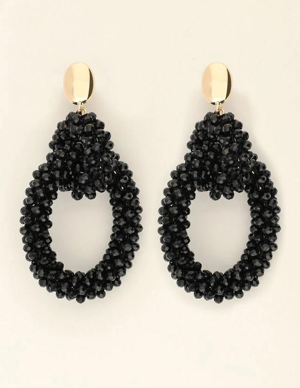 My Jewellery Earring statement double oval black MJ09983
