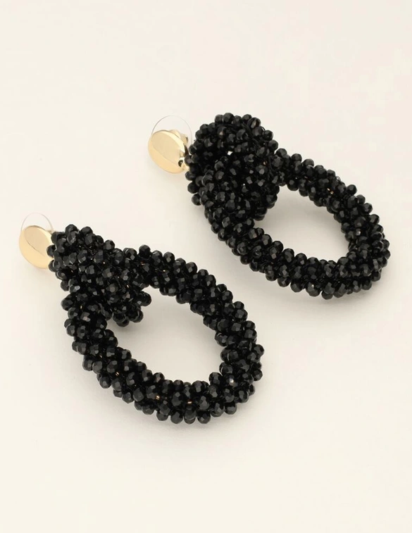 My Jewellery Earring statement double oval black MJ09983