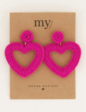 My Jewellery Earring Statement Heart/Beads MJ06976