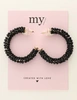 My Jewellery Earring statement hoops beads black MJ09978
