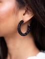 My Jewellery Earring statement hoops beads black MJ09978