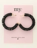 My Jewellery Earring statement hoops beads black MJ09978