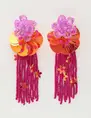 My Jewellery Earring statement pink flower strin MJ10504